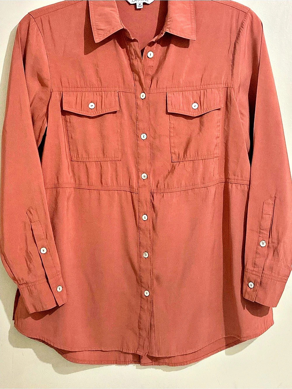 John Mark Button Down Shirt in Brown Size Medium Like New